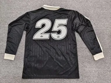 2025/26 Adidas x Oasis Tour Jacquard 25 Black with White Long sleeves Jersey (S-4XL)