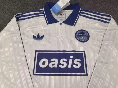 2025/26 Adidas x Oasis Tour Jacquard 25 wihte with purple long sleeves Jersey (S-4XL)
