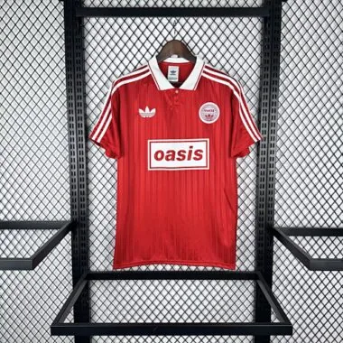 25-26 Adidas x Oasis Tour Jacquard red with font 25 Jersey size S-4XL