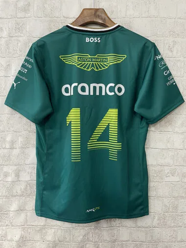 Maglia da rugby Aston Martin verde #14 del 2025