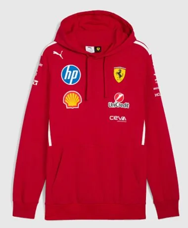 Sudadera con capucha roja Ferrari 2025