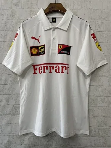 Ferrari 2025 white F1 polo S-3XL