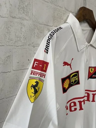 Ferrari 2025 white F1 polo (S-3XL)