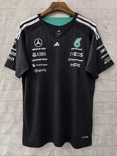 Camiseta negra de F1 de MERCEDES 2026, tallas S-5XL