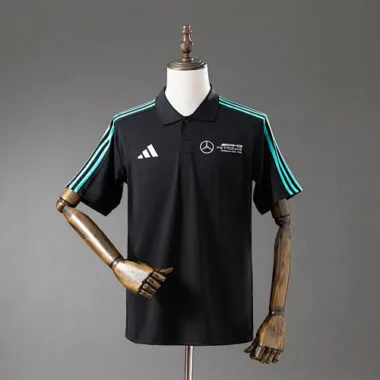 Mercedes 2025 black F1 polo S-3XL