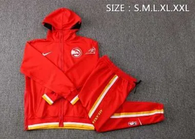 2122 NBA Atlanta Hawks Hooded Jacket Kit Red