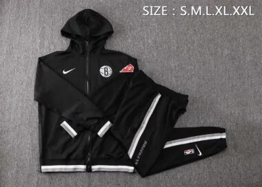 2122 NBA Brooklyn Nets Hooded Jacket Kit Black