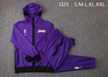 2122 NBA Los Angeles Lakers Hooded Jacket Kit Light Purple