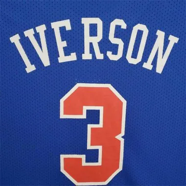 Mitchellness 76ers Blue No. 3 Iverson Retro Mesh Short Sleeve (S-XXL)