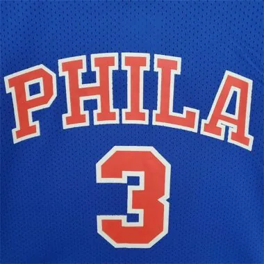 Mitchellness 76ers Blue No. 3 Iverson Retro Mesh Short Sleeve (S-XXL)