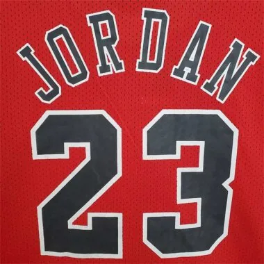 Mitchellness Bulls Red No. 23 Jordan Retro Mesh Short Sleeve