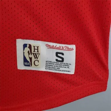 Mitchellness Bulls Red No. 23 Jordan Retro Mesh Short Sleeve