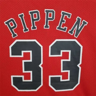 Mitchellness Bulls Red No. 33 Jordan Retro Mesh Short Sleeve