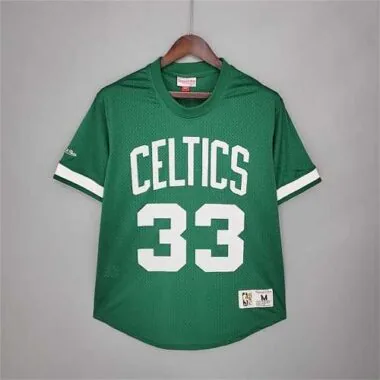 Camiseta de manga corta de malla retro «Mitchellness Celtics Green» n.º 33 de Bird