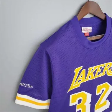 Mitchellness Lakers Purple No. 32 Johnson Retro Mesh Short Sleeve