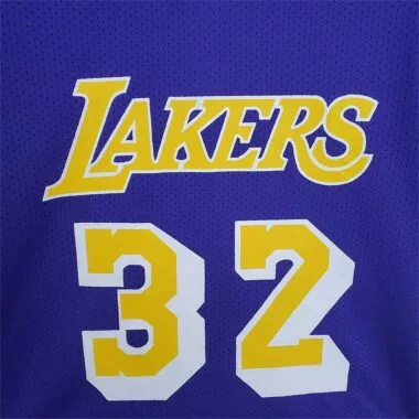 Mitchellness Lakers Purple No. 32 Johnson Retro Mesh Short Sleeve