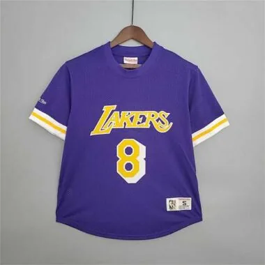 Camiseta retro de malla de manga corta Mitchellness Lakers, morada, n.º 8, BRYANT