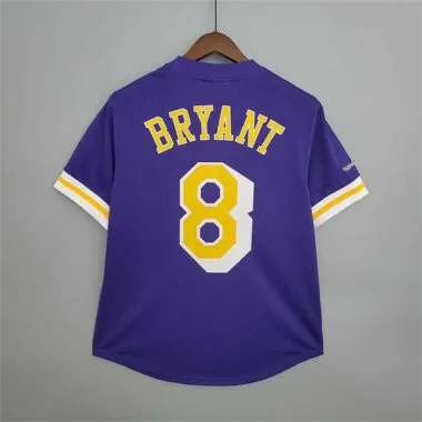 Mitchellness Lakers Purple No. 8 BRYANT Retro Mesh Short Sleeve