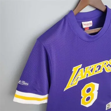 Mitchellness Lakers Purple No. 8 BRYANT Retro Mesh Short Sleeve