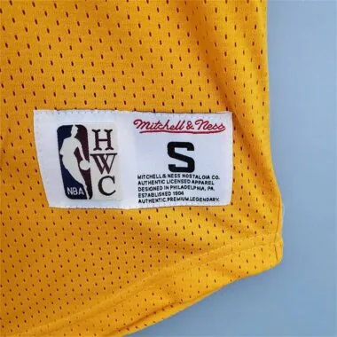 Mitchellness Lakers Yellow No. 34 O#x27;Neial Retro Mesh Short Sleeve