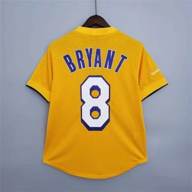 Mitchellness Lakers Yellow No. 8 BRYANT Retro Mesh Short Sleeve