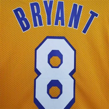 Mitchellness Lakers Yellow No. 8 BRYANT Retro Mesh Short Sleeve