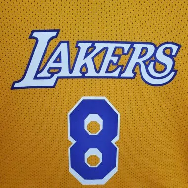 Mitchellness Lakers Yellow No. 8 BRYANT Retro Mesh Short Sleeve