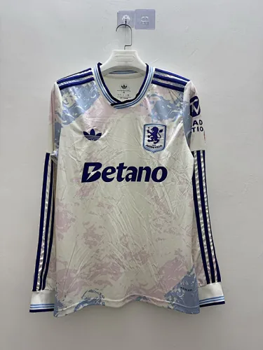 Aston Villa 2025/26 Third Away Long Sleeve Soccer jersey