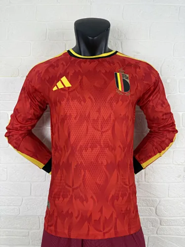 Belgium 2025/26 Home Long Sleeve player version Jersey size S-2XL