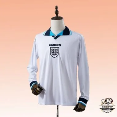 England 1996 home Long sleeve Retro soccer jerseys