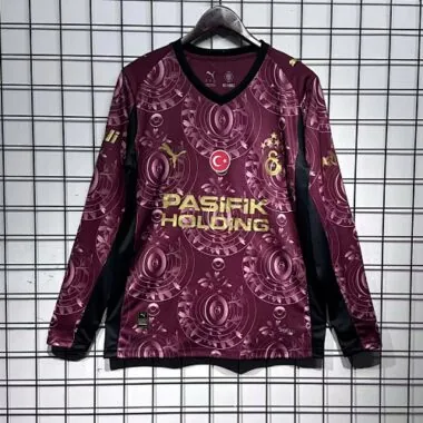 Galatasaray 2025/26 third with sponsor long sleeves soccer jersey size S-2XL