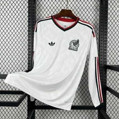 Camisa de futebol de manga comprida da seleção do México para os jogos fora de casa no Mundial de 2026 – tamanhos S a 4XL