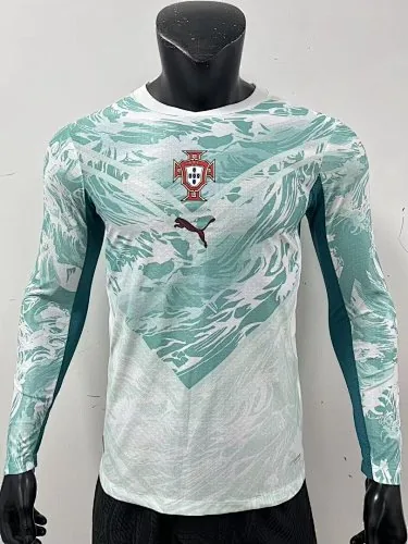 Portugal - Camisola de manga comprida para jogos fora de casa do Mundial de 2026, versão jogador, tamanhos S-4XL