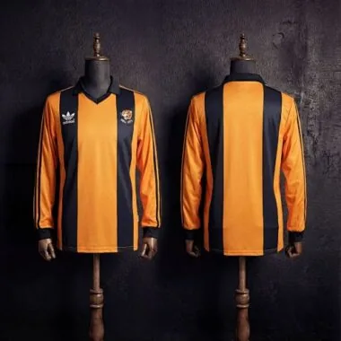 Camisa de jogo em casa retro do Hull City da época 1981/82, manga comprida, tamanhos S-XXL