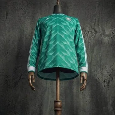 Retro 1990 Germany away long sleeve green Jersey (S-2XL)