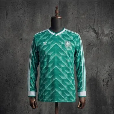 Retro 1990 Germany away long sleeve green Jersey (S-2XL)