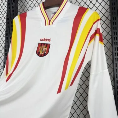 Retro 1996 Spain third white long sleeves Jersey (S-2XL)