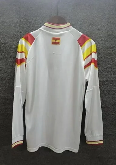 Retro 1996 Spain third white long sleeves Jersey (S-2XL)