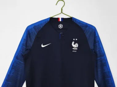 Retro 2018 France home long sleeves Jersey (S-2XL)