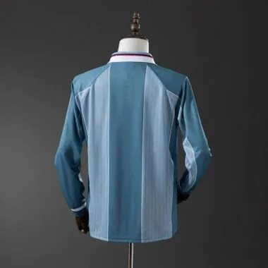 Camiseta de fútbol retro de Inglaterra de 1996, de manga larga, para partidos fuera de casa