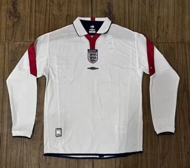 Retro England 2004 Home Long sleeve soccer jerseys