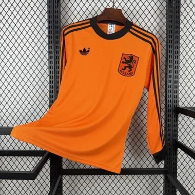 Retro Netherlands 1980 Home long sleeve Soccer Jersey S-XXL
