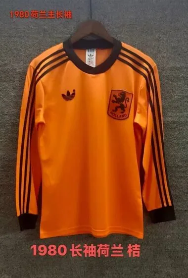 Retro Netherlands 1980 Home long sleeve Soccer Jersey (S-XXL)