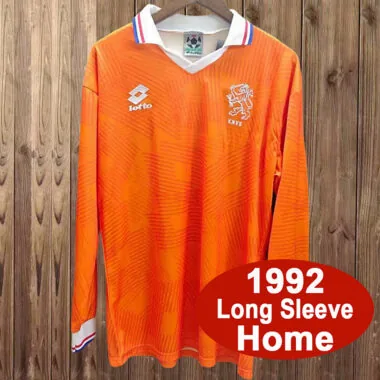 Retro Netherlands 1992 away long sleeve Soccer Jersey (S-XXL)