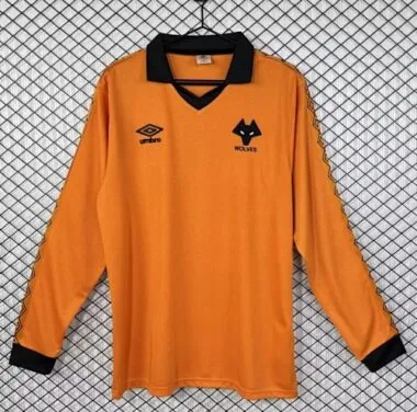 Retro Wolverhampton Wanderers 1980/81 home Long Sleeve soccer jersey size S-2XL