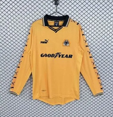 Retro Wolverhampton Wanderers 1998/99 home Long Sleeve soccer jersey size S-2XL