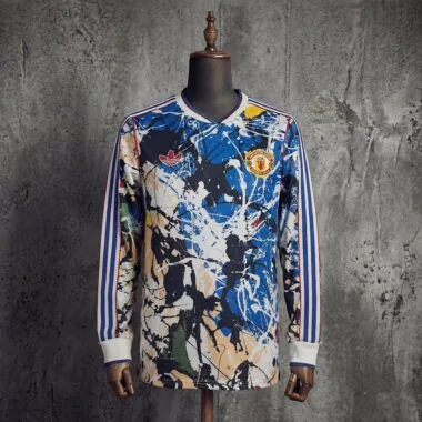 Camiseta de manga larga del Manchester United 2025/26 con marca compartida (tallas S-4XL)