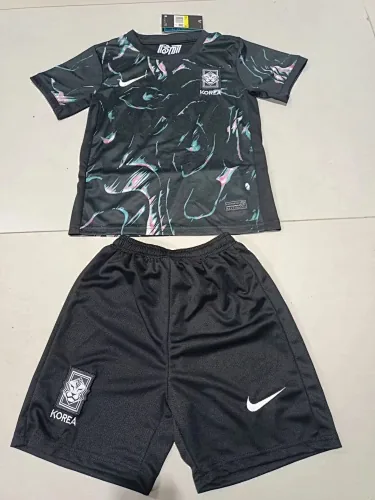 24-25 South Korea away black kid kit