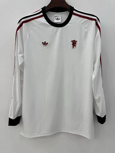 Manchester United 2025/26 Retro Model White jersey Long Sleeve S-2XL