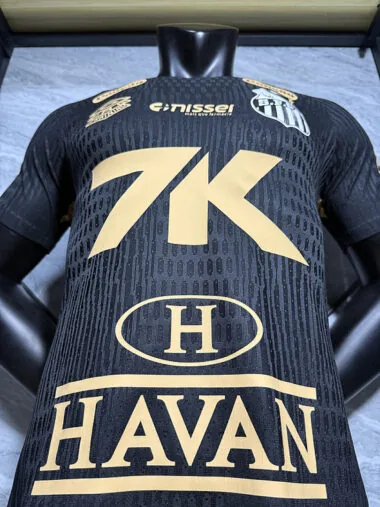 25-26 Santos black with sponsor player version Jersey (S-2XL)